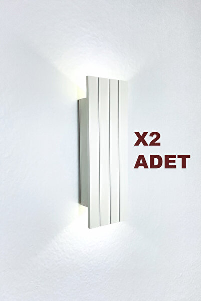 FagüArt 2 Adet Pilli Modern Dekoratif Duvar Aydınlatması Aplik Gece Lambası B...