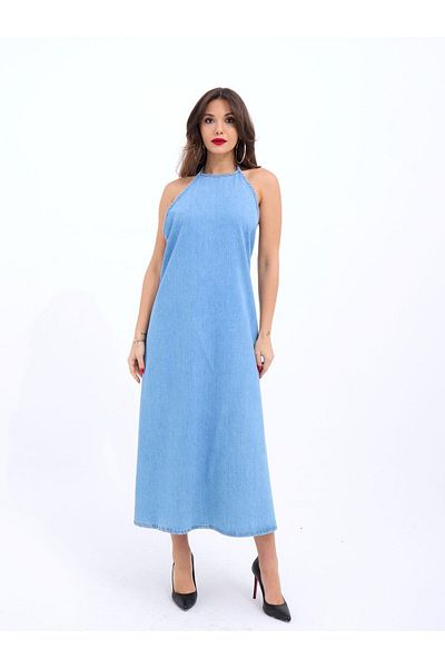 MODAVERA 6771 Denim Dress-Blue