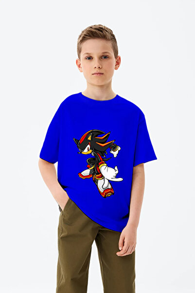 CRYSTALSHOP Shadow Sonic Baskılı Çocuklar İçin T-shirt
