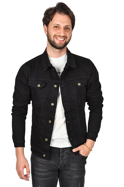 Rizz up Мъжко тъмносиньо дънково яке Slim Fit от ликра, 2201007