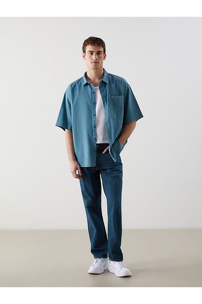 LC Waikiki Comfortable Fit Short Sleeve Men's Jean Shirt