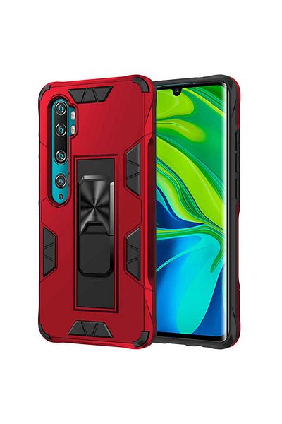 HTstore حافظة Zore Volve متوافقة مع هاتف Xiaomi Mi Note 10 Lite - أحمر