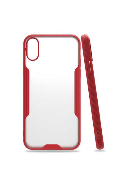 HTstore غطاء Zore Parfe متوافق مع iPhone XS 5.8 - أحمر