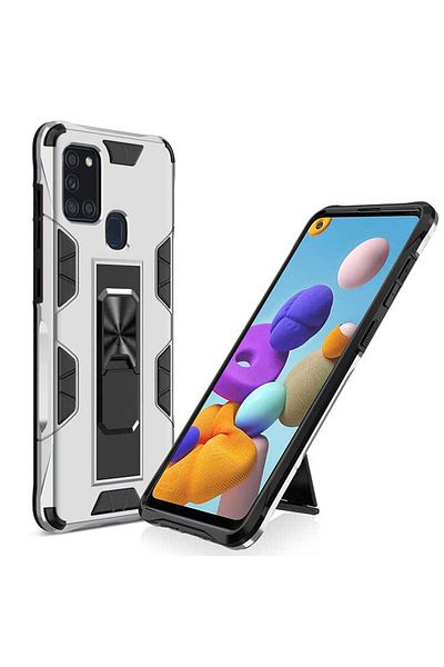 HTstore حافظة A21S متوافقة مع Galaxy A21S غطاء زور فولف-رمادي