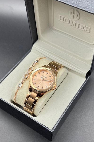 Homies Rose Gold Women's Wristwatch - Original Gift Box Bracelet Gift. Hm 75454846 R