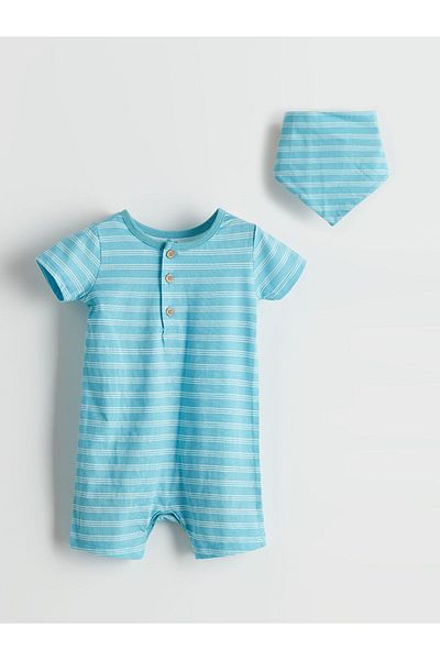 LC Waikiki New Season Baby Boy Food Bib and Overalls 2-Piece Set - S5H902Z1