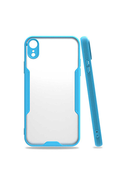 HTstore iPhone Compatible Xr 6.1 Case Zore Parfe Cover-Blue