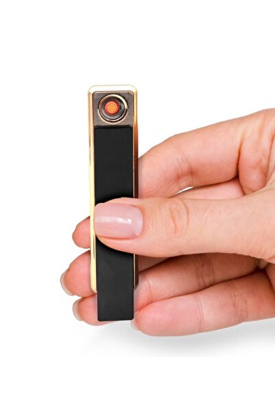 Genel Markalar Kişiye Özel Isimli Siyah Şarjlı Usb'li Dokunmatik Siyah Elektr...