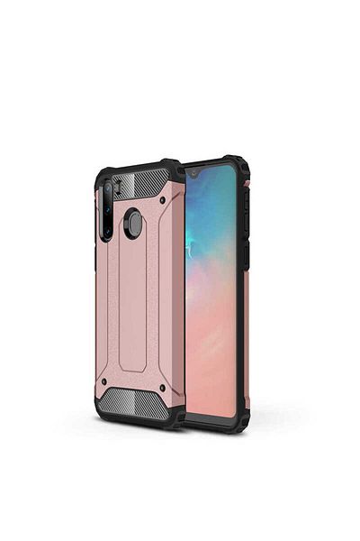 HTstore Galaxy Compatible A21 Case Zore Crash Silicone Cover-Rose Gold