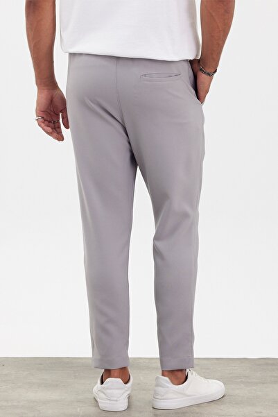 MADZEYMODA New Season Men's Boyfriend Mold Grass Detailed Gray Jogger Trousers Mz22032