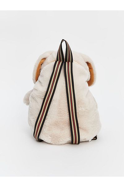 LC Waikiki Beige Bear Figured Boy's Plush Backpack