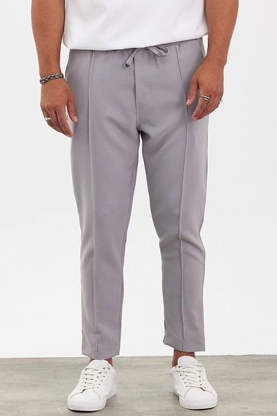 MADZEYMODA New Season Men's Boyfriend Mold Grass Detailed Gray Jogger Trousers Mz22032