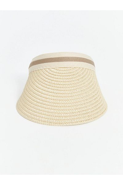 LC Waikiki New Season Women's Straw Visor Hat - S5Fg62Z8