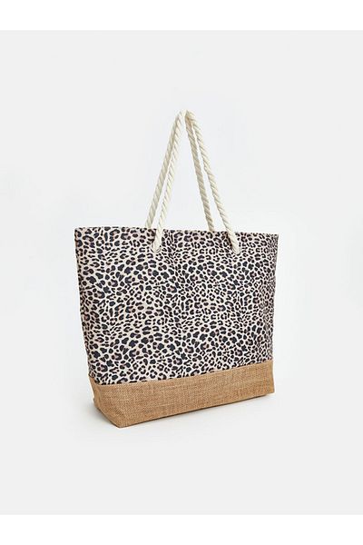 LC Waikiki Lcw Accessories Mixed Leopard Pattern Women's Beach Bag
