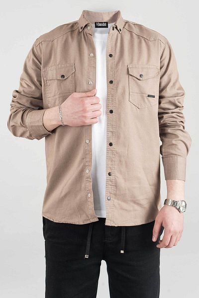 bombe Ανδρικό τζιν πουκάμισο Slim Fit