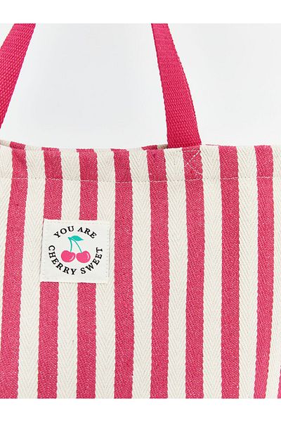 LC Waikiki Lcw Accessories Fuchsia Stripe Patterned Girl's Shoulder Bag