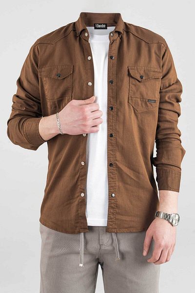 bombe Ανδρικό τζιν πουκάμισο Slim Fit