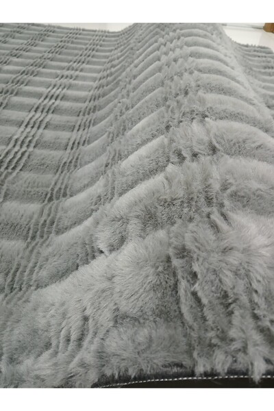 Merinos kürk antrasit pati dostu yumuşacık dokulu yolluk halı