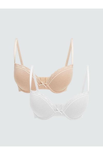 LC Waikiki Λεπτομερές σουτιέν μπλουζάκι Underwire Unpadded Lace 2 Πακέτο