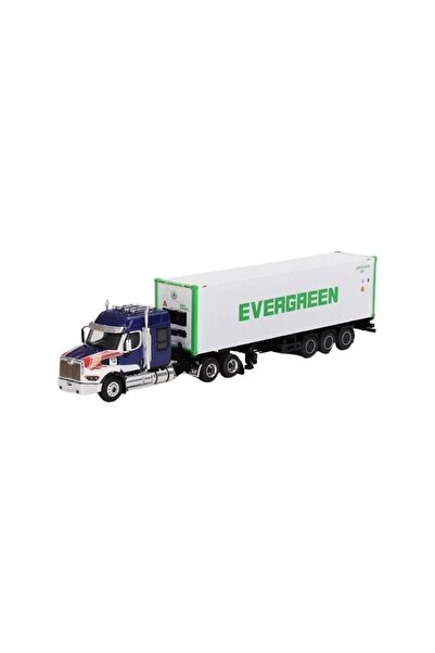 mini gt 597 Western Star 49X Blue w/ 40' Reefer Container "EVERGREEN"