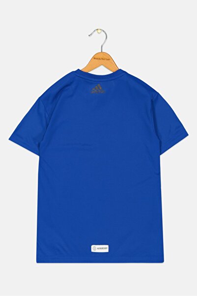 adidas Kids Boy Graphic Print Short Sleeves Training Shirt, Blue