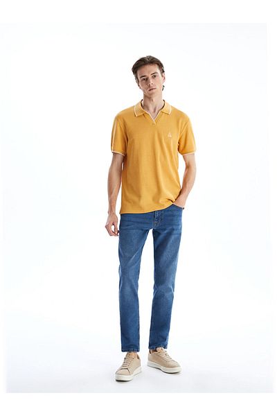 LC Waikiki Νέα σεζόν Polo Collar Short Sleeve Nakisli Ανδρικό Tisort - S5IP07Z8