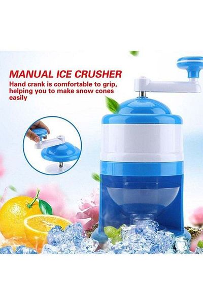 fulina Hand Crank Ice Shaver,Portable,non-toxic,watertight,Household Kitchen Tool for food,Blue