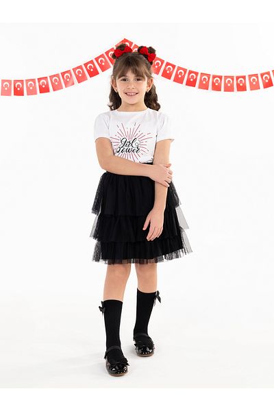 Daymod Girl's Knee Socks 6-12 Years Black