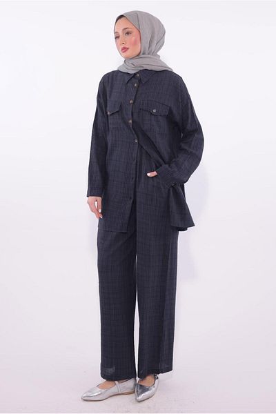 TRENDTESETTÜR Women's Gray (Anthracite) Pants Muslin Suit t 1974