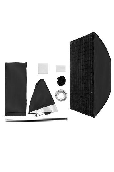 glanfen Rectangular Softbox, 60x90cm Quick-Setup with Diffusers, Compatible with Bowens Mount