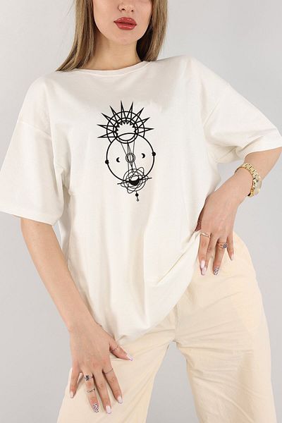 K&S Unisex Print Detailed Oversize Simple T-shirt