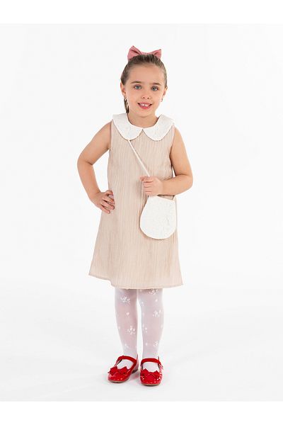 Civil Girls Beige Dress for Girls 2-5 Years