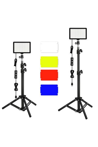 sharpdo 2-Pack USB LED Video Lights with Adjustable Tripod & Color Filters for Product Photography