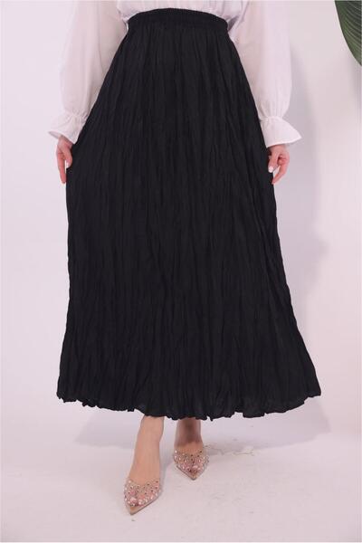 TRENDTESETTÜR Women's Black Long Skirt t 2184