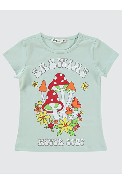 Civil Girls Kız Çocuk Tişört 2-5 Yaş Taze Nane