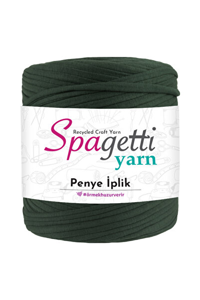 Spagettiyarn Ață din bumbac pieptănat, verde închis strălucitor, pentru trico...
