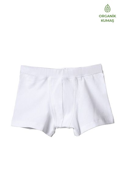 Blackspade Boy's Organic Boxer 2 Τεμάχια 9401 - Λευκό