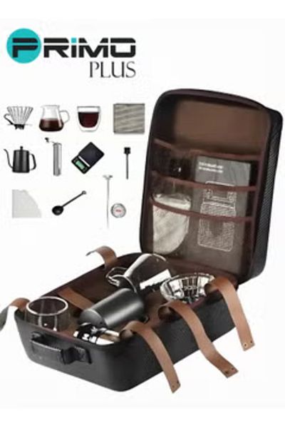 Primo Plus 12-Piece Coffee Maker Set, with Black Carrying Bag, 600ml, V60 Drip Tool Set (12 Pieces)