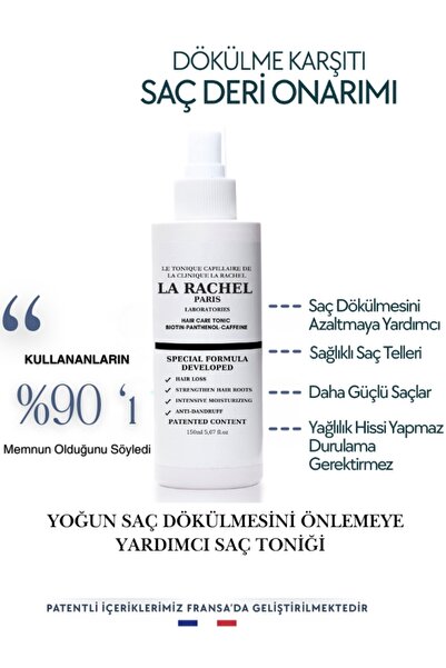La Rachel Dökülme Karşıtı, Sağlıklı Uzama Etkili ve Nem Dengesini Sağlamaya Yardımcı Bilimsel Saç Bakım Toniği