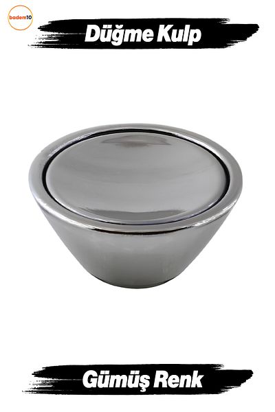 Badem10 Buton Delta Mobilier cromat Sertar de bucătărie Dulap dulap Plastic Argintiu Mâner cu o singură șurub Mâner