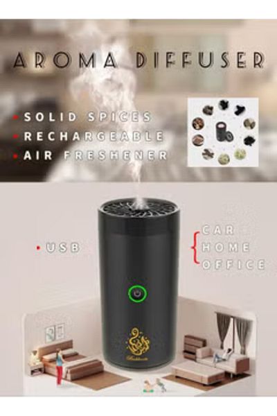 Primo Plus Arabian Electronic Aromatherapy Incense Burner for Home Car, Rechargeable USB Type C