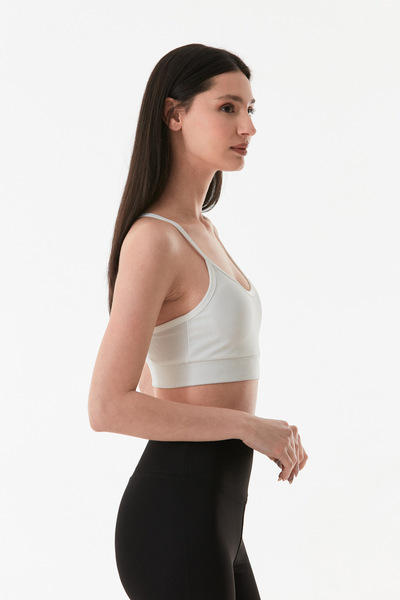 Fulla Moda Ribbed Covered Cross Strap Bustier