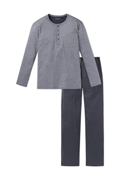 Schiesser Pyjama Ebony Schlafanzug Pyjama Schlafmode Bequem