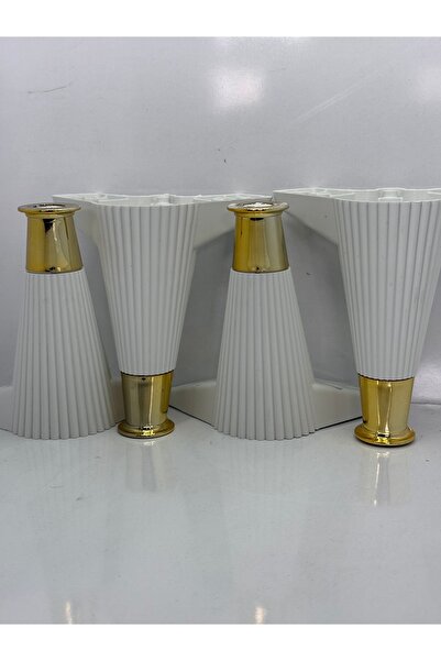 ERZURUMLUTEKNİK VETRA PLASTİK ÇİZGİLİ 15CM BAZA AYAK BEYAZ/GOLD