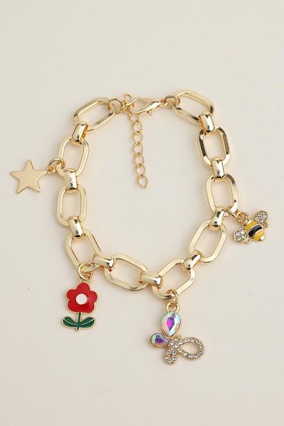 Modex Butterfly Flower Star Figured Chain Bracelet(17+5cm)