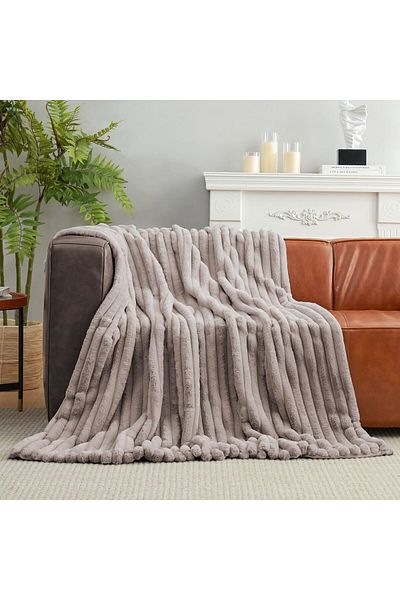 COOYA Super Soft Throw Blanket, Super Cozy Blankets, Flannel Fleece Blanket for Couch Bed, Gery 200*230cm