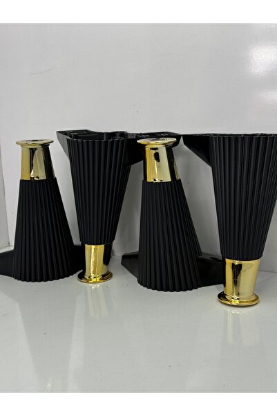 ERZURUMLUTEKNİK VETRA PLASTİK ÇİZGİLİ 15CM BAZA AYAK SİYAH-GOLD