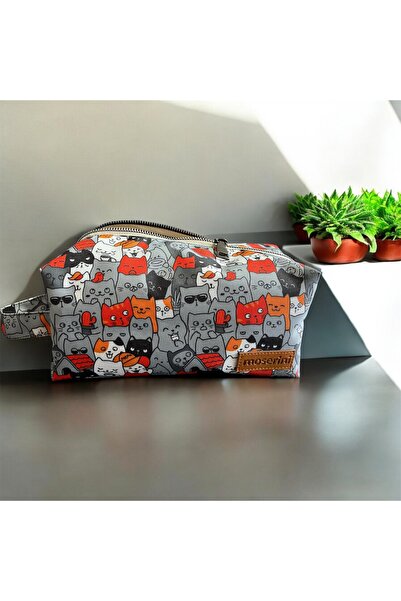 Moserini حقيبة مكياج وحقيبة سفر منقوشة، حقيبة مستحضرات التجميل - كاتلانتس