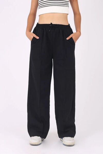 cm buseyiz Bol Paça Kargo Cep 2'Li Kız Çocuk Eşofman Altı