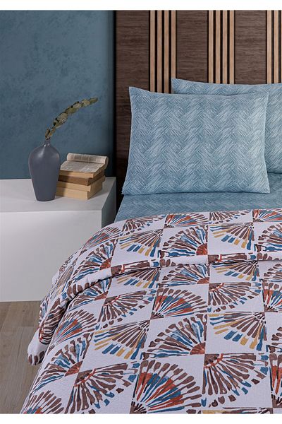 Evim Set Pique Dublu Soren 200x230 Cm Orient Albastru Maro